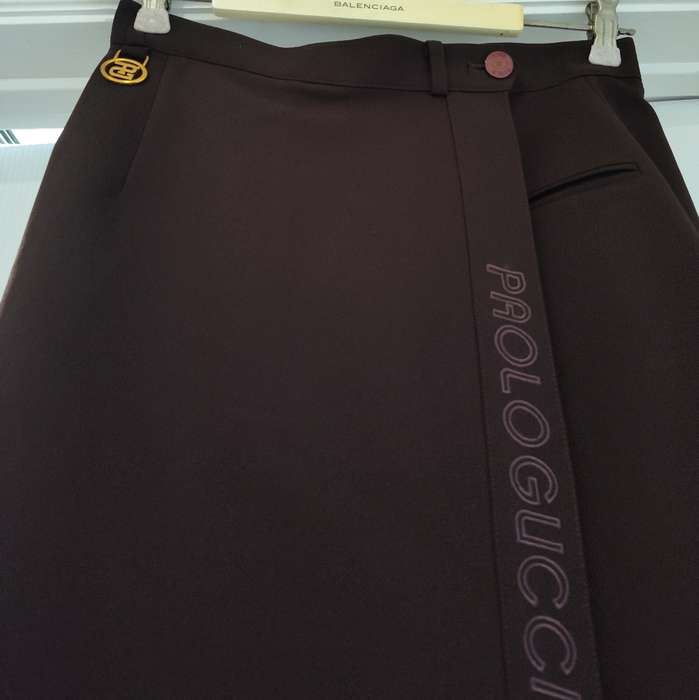 Vtg Paolo Gucci Skirt Brn - Picture 10 of 13